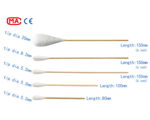 버릴 수 있는 의료솜 볼 15CM 긴 의학적 등급 큐 팁
