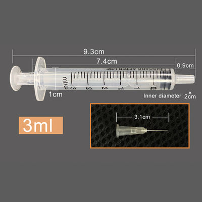 ISO13485 23g 3 밀리람베르트 버릴 수 있는 플라스틱 시링크스와 바늘