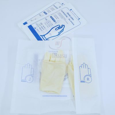 우유빛 백색 불모 라텍스 수술 장갑은 무료 6.5 인치를 가루로 만듭니다